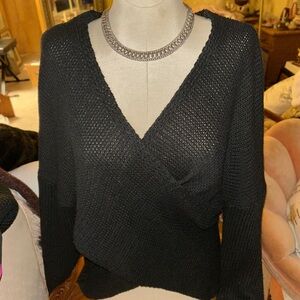 Aeon Los Angeles Black sweater w/ vintage Sarah Coventry Silvertone choker